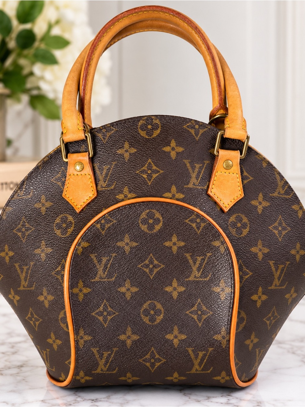 Louis Vuitton Monogram Dome Satchel in Brown and Tan- with COA